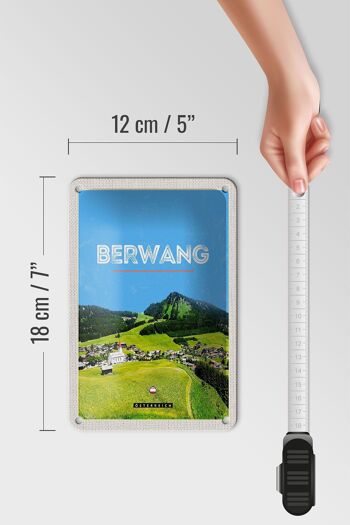 Panneau de voyage en étain, 12x18cm, Berwang, autriche, montagnes de saules, panneau naturel 5