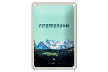 Panneau en étain de voyage 12 x 18 cm, Fieberbrunn Autriche, panneau de randonnée en forêt 1