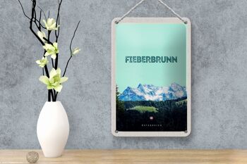 Panneau en étain de voyage 12 x 18 cm, Fieberbrunn Autriche, panneau de randonnée en forêt 4