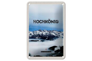 Panneau en étain voyage 12x18cm vue sur les montagnes Hochkönig panneau d'hiver 1