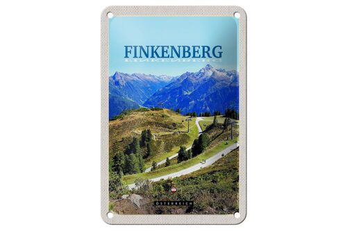 Blechschild Reise 12x18cm Finkenberg Aussicht auf Wälder Gebirge Schild