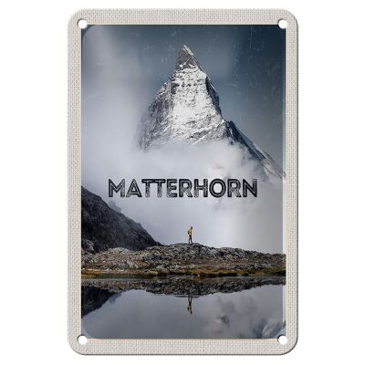 Cartel de chapa de viaje, 12x18cm, Matterhorn, Suiza, senderismo, montaña