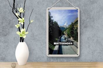Panneau de voyage en étain 12x18cm, panneau de ville de montagne, rivière Matterhorn, suisse 4