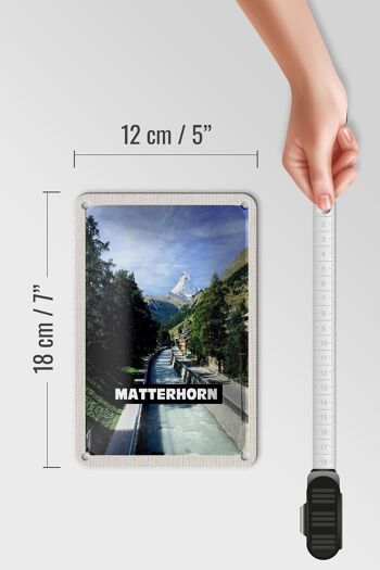 Panneau de voyage en étain 12x18cm, panneau de ville de montagne, rivière Matterhorn, suisse 5