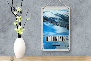 Panneau de voyage en étain, 12x18cm, piste de Ski Hochkönig, signe naturel de neige d'hiver 4