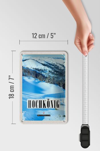 Panneau de voyage en étain, 12x18cm, piste de Ski Hochkönig, signe naturel de neige d'hiver 5