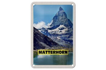 Panneau de voyage en étain, 12x18cm, montagnes du Cervin, panneau de randonnée en suisse 1