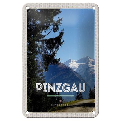 Targa in metallo da viaggio 12x18 cm Pinzgau Forests Nature Hike Mountains Sign