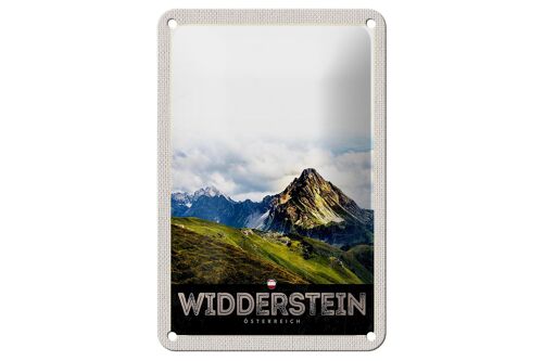 Blechschild Reise 12x18cm Widderstein Österreich Berge Natur Schild