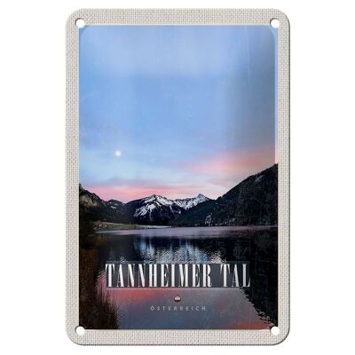 Targa in metallo da viaggio 12x18 cm Tannheimer Tal Lake Nature Sunrise Sign