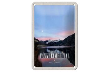 Panneau de voyage en étain 12x18cm, panneau de lever du soleil naturel du lac Tannheimer Tal 1