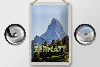 Panneau de voyage en étain, 12x18cm, vue de Zermatt, panneau de Destination de vacances 2