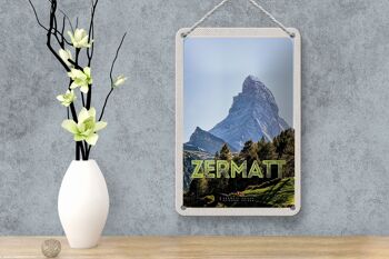 Panneau de voyage en étain, 12x18cm, vue de Zermatt, panneau de Destination de vacances 4