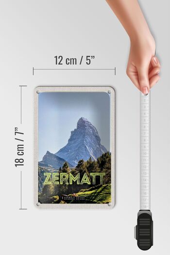 Panneau de voyage en étain, 12x18cm, vue de Zermatt, panneau de Destination de vacances 5