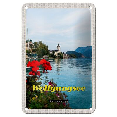 Panneau de voyage en étain, 12x18cm, lac Wolfgangsee, vacances en famille, panneau naturel
