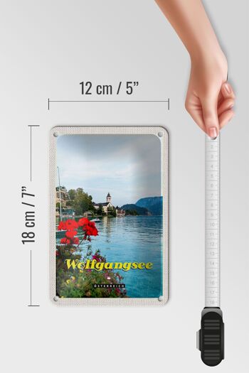 Panneau de voyage en étain, 12x18cm, lac Wolfgangsee, vacances en famille, panneau naturel 5