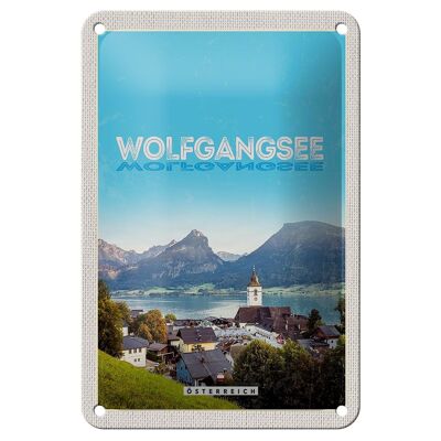 Letrero de chapa de viaje, 12x18cm, lago Wolfgangsee, naturaleza, destinos vacacionales, señal