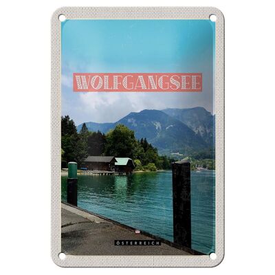 Letrero de chapa de viaje, 12x18cm, Wolfgangsee, lago, ciudad, naturaleza, cartel de vacaciones