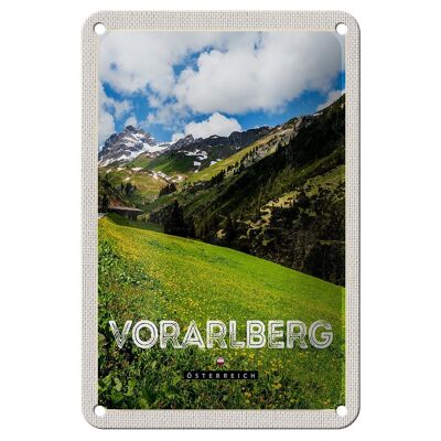 Cartel de chapa de viaje, 12x18cm, Vorarlberg, Austria, bosques, cartel natural