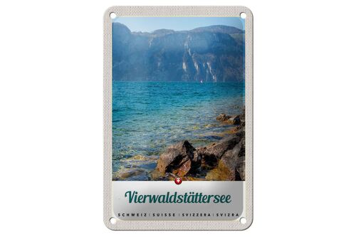 Blechschild Reise 12x18cm Vierwaldstättersee See Schweiz Natur Schild