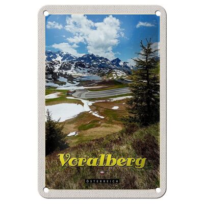 Targa in metallo da viaggio 12x18 cm Vorarlberg Austria Natura Foresta Cartello per le vacanze