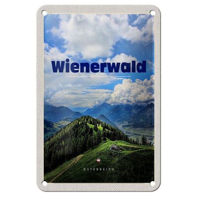 Cartel de chapa de viaje, 12x18cm, bosques de Viena, Austria, bosque, cartel natural