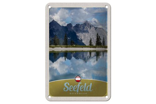 Blechschild Reise 12x18cm Seefeld Österreich Wald wandern Natur Schild