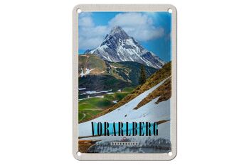 Panneau de voyage en étain 12x18cm, panneau de montagne, neige, hiver, Vorarlberg 1