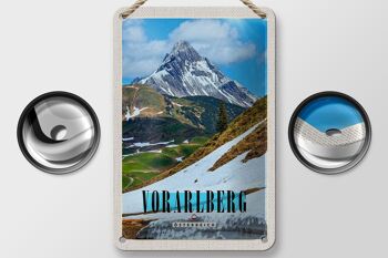 Panneau de voyage en étain 12x18cm, panneau de montagne, neige, hiver, Vorarlberg 2