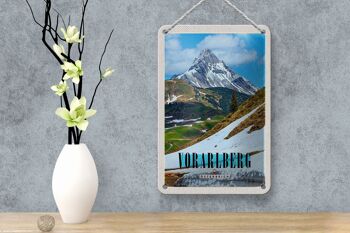 Panneau de voyage en étain 12x18cm, panneau de montagne, neige, hiver, Vorarlberg 4
