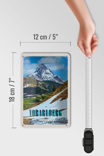 Panneau de voyage en étain 12x18cm, panneau de montagne, neige, hiver, Vorarlberg 5