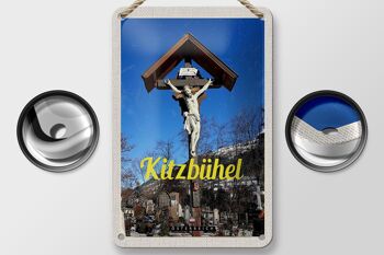 Signe en étain de voyage 12x18cm, Kitzbühel, autriche, Sculpture de jésus 2