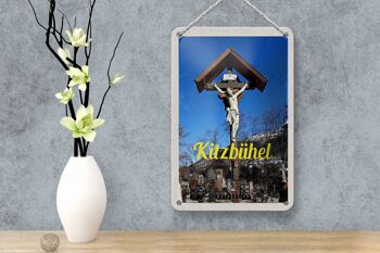 Signe en étain de voyage 12x18cm, Kitzbühel, autriche, Sculpture de jésus 4