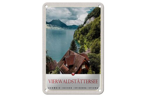 Blechschild Reise 12x18cm Vierwaldstättersee Schweiz Natur Schild
