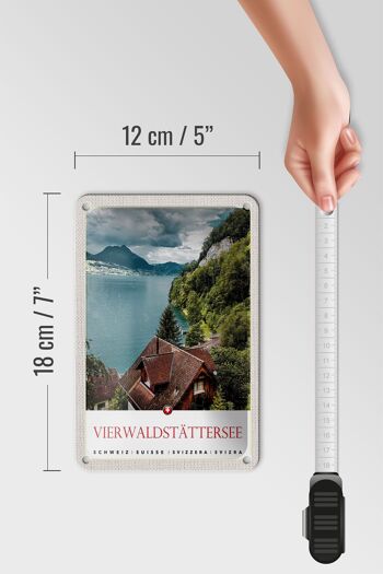 Panneau en étain voyage 12x18cm, panneau Nature du lac des Quatre-Cantons, suisse 5