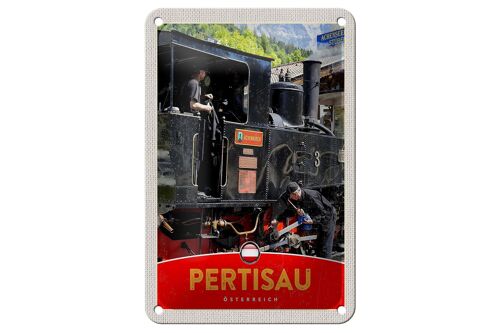 Blechschild Reise 12x18cm Pertisau Österreich Lokomotive Urlaub Schild