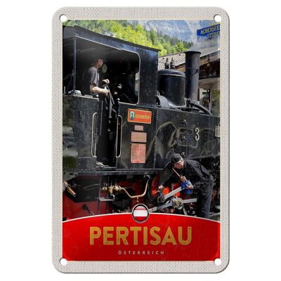 Blechschild Reise 12x18cm Pertisau Österreich Lokomotive Urlaub Schild