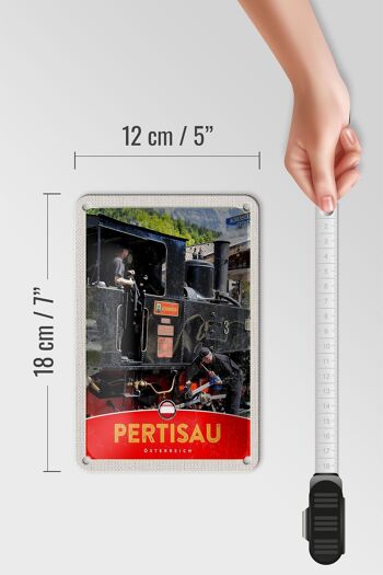 Panneau de voyage en étain, 12x18cm, Pertisau, autriche, Locomotive, signe de vacances 5