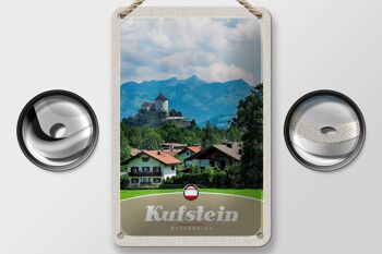 Panneau de voyage en étain, 12x18cm, Kufstein, autriche, forêts, montagnes, panneau naturel 2