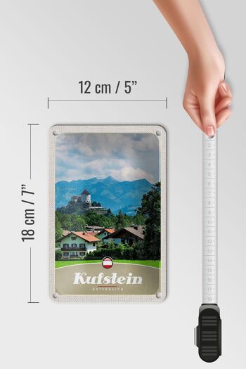 Panneau de voyage en étain, 12x18cm, Kufstein, autriche, forêts, montagnes, panneau naturel 5