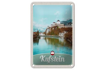 Panneau de voyage en étain, 12x18cm, Kufstein, randonnée en forêt, signe de vacances naturelles 1