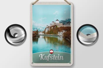 Panneau de voyage en étain, 12x18cm, Kufstein, randonnée en forêt, signe de vacances naturelles 2