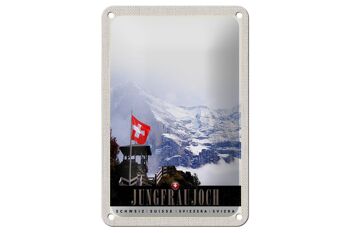 Panneau de voyage en étain, 12x18cm, Jungfraujoch, suisse, rêve d'hiver, signe naturel 1
