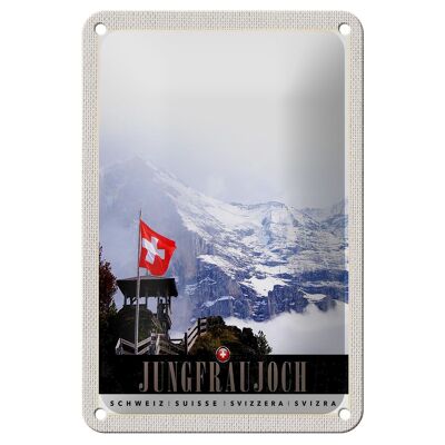 Blechschild Reise 12x18cm Jungfraujoch Schweiz Wintertraum Natur Schild