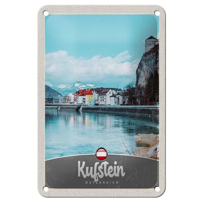 Blechschild Reise 12x18cm Kufstein Österreich Gebirge Natur Schild