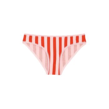 Culotte Coton BIO - Rayures Rose et Rouge 13