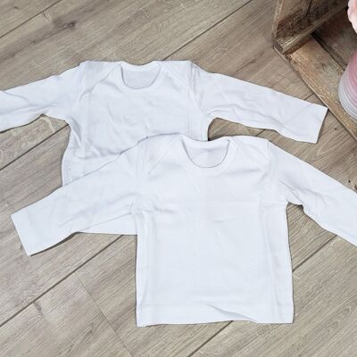 2-packs white Code long sleeve t-shirts for babies