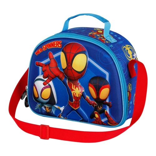 Marvel Spiderman Spinners-Bolsa Portamerienda 3D, Azul