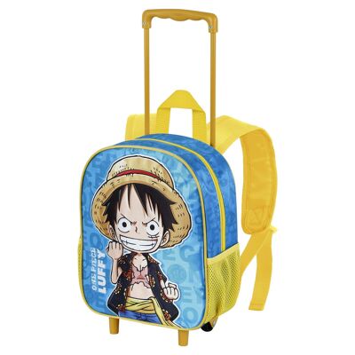 One Piece Monkey-Small Backpack with Wheels, Blue