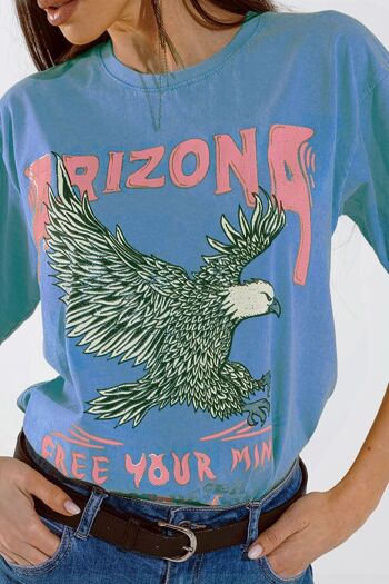 T-shirt Arizona avec impression numérique Eagle en bleu 2